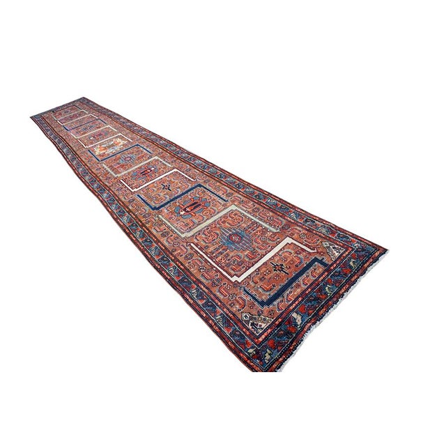 Traditional Antique Red Traditional Geometric Malayer Handknotted Wool Carpet Rug For Sale - Image 3 of 11