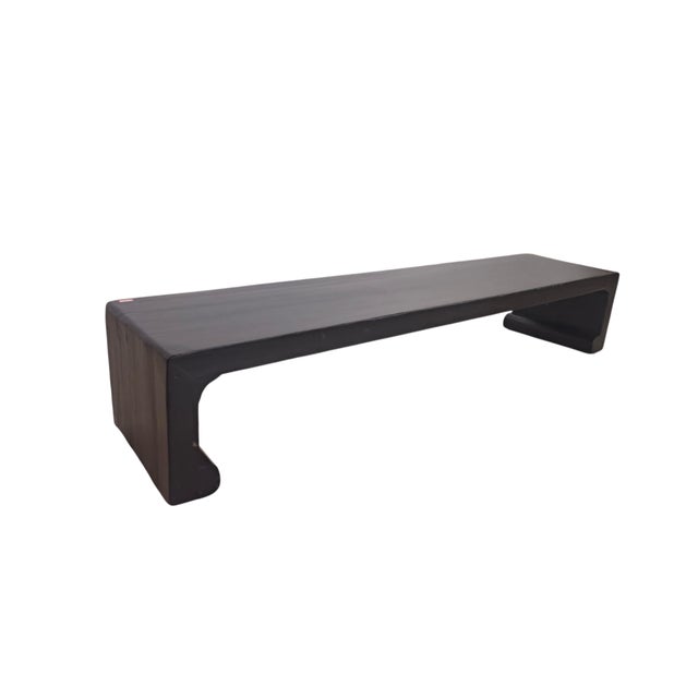 This 19th century elm bench features a very long, low-profile design standing just 12 inches tall, finished in a rich,...