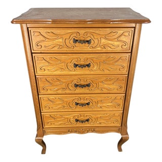 Vintage French Louis XVI Chest of 5 Drawers For Sale
