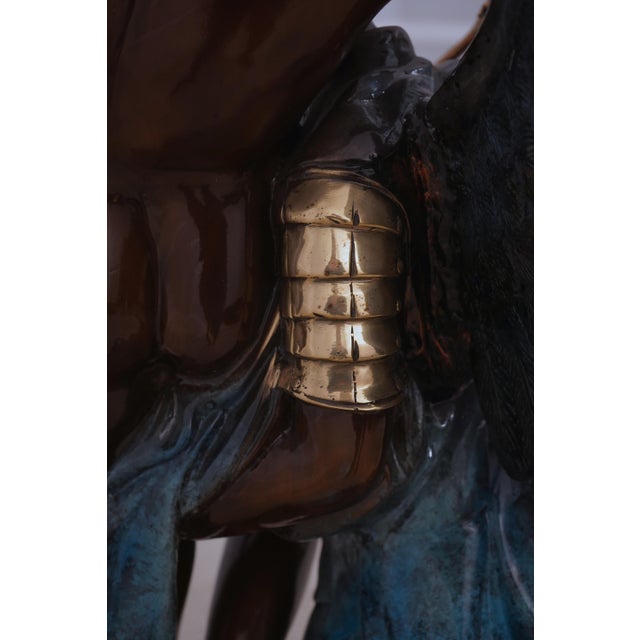 Large Bronze Sculpture ‘Gloria Victis’ Angel & Soldier Statue For Sale - Image 11 of 12