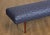 Blue Mid Century Modern Upholstered Walnut Bench For Sale - Image 8 of 12