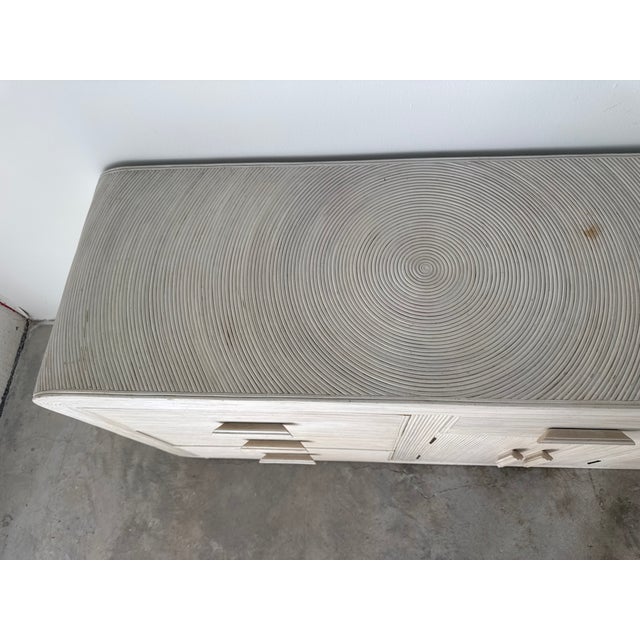 Wood 1970s Vintage Gabriella Crespi Style Pencil Reed Rattan Dresser For Sale - Image 7 of 14