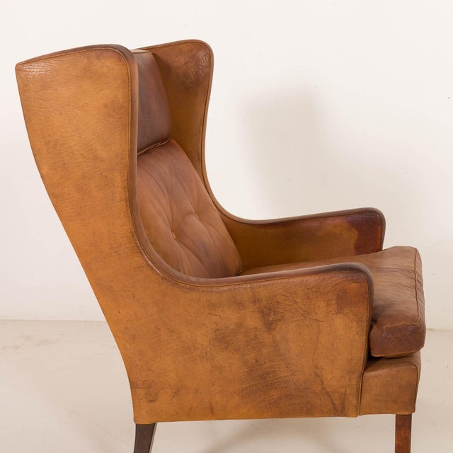 Vintage Scandinavian Chair in Buffalo Leather, 1960s For Sale - Image 14 of 18