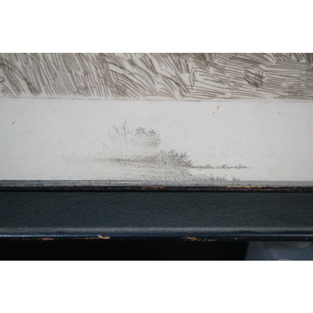 Black Antique Edward Loyal Field Signed Country Road Thatched Cottage Etching 23" For Sale - Image 8 of 13