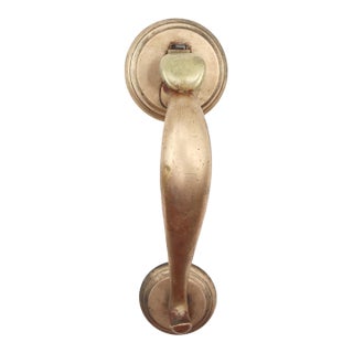 Vintage 10.5 In. Brass Thumb Latch Door Pull Handle For Sale