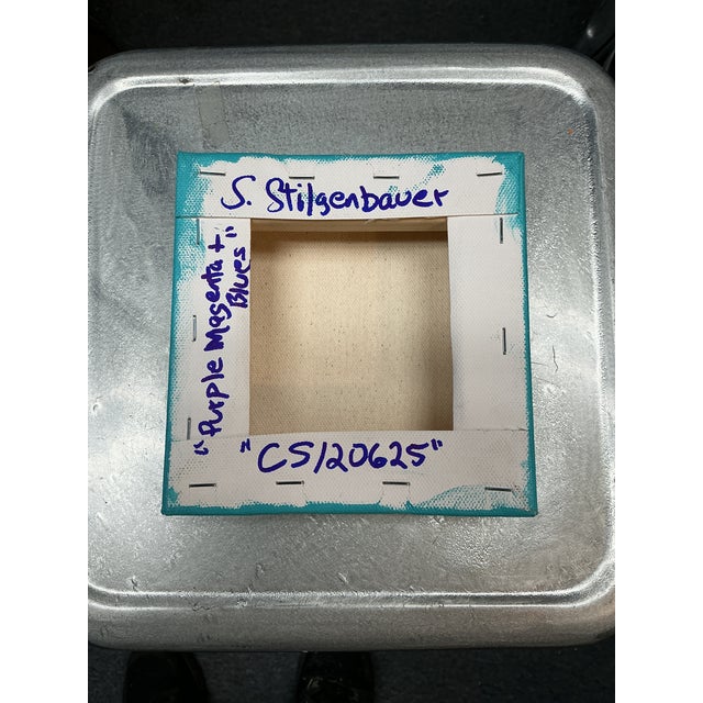 Contemporary "Purple, Magenta and Blues" Little Colorfield Painting on Stretched Canvas by Stephen Stilgenbauer For Sale - Image 3 of 4