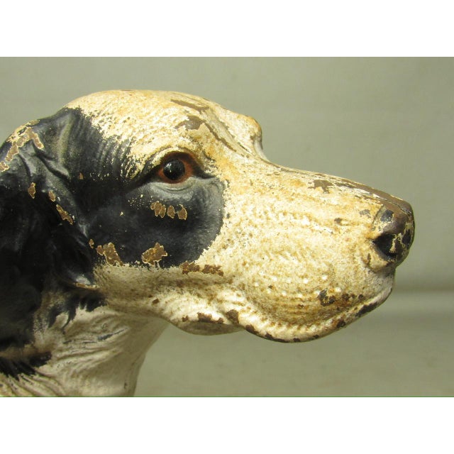 Vintage Hubley Cast Iron English Setter or Pointer Dog Doorstop For Sale - Image 11 of 17