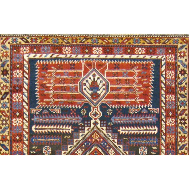 1900 - 1909 Antique Caucasian Shirvan Oriental Rug in Small Size with Central Medallion For Sale - Image 5 of 5