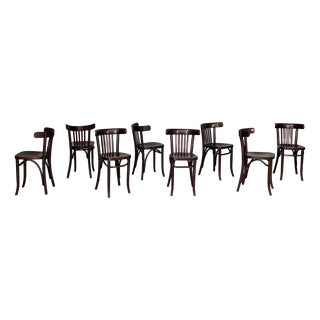 Vintage Austrian Chairs in Wood by Thonet, 1930s, Set of 8 For Sale