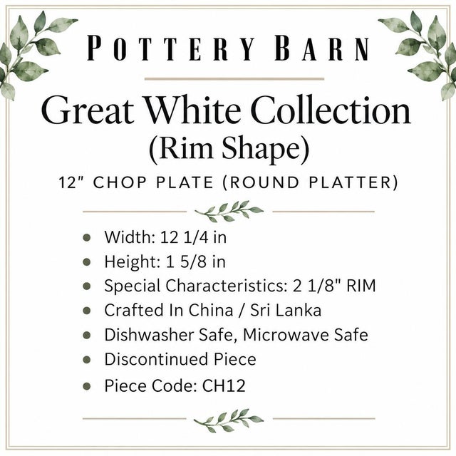 Traditional Pottery Barn Great White (Rim Shape) Chop Plates Chargers Platters - Se to 8 For Sale - Image 3 of 7