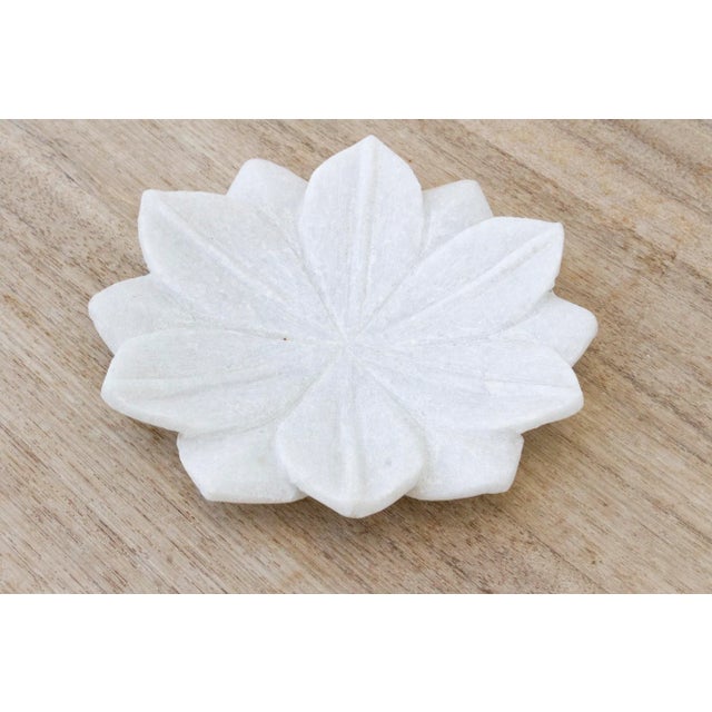 1990s Petite Pure Marble Flower Bowl For Sale - Image 5 of 8