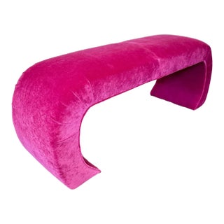 Hot Pink Post Modern Waterfall Bench, Circa 1980s For Sale