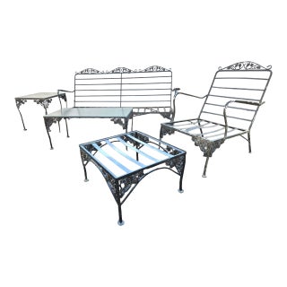 Mid 20th Century Wrought Iron Conversation Set For Sale