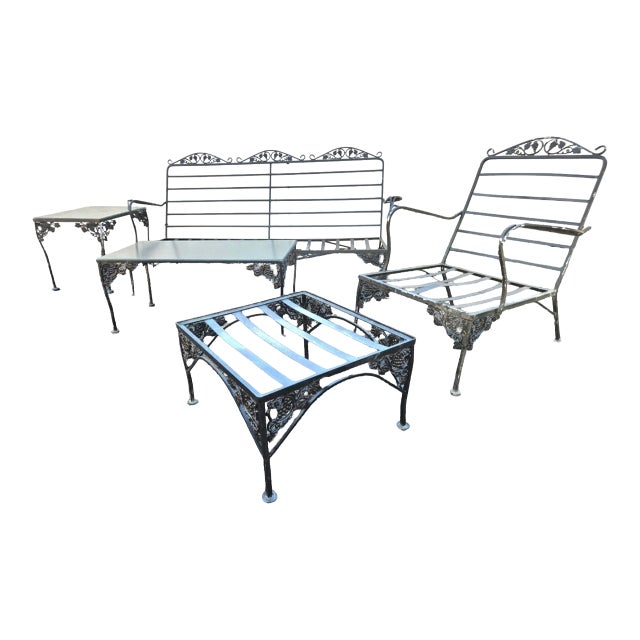 Mid 20th Century Wrought Iron Conversation Set For Sale