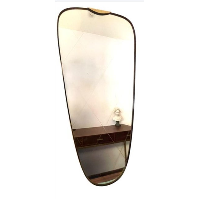 Gold Art Deco Brass Mirror, 1950s For Sale - Image 8 of 11