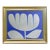 Original Framed Botanical Tulip Painting, Oil on Canvas in Gold Frame, 17x21 Minimalist Boho Home Decor For Sale