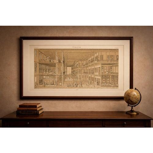 Ottoman Harem Interior Lithograph, Constantinople, Melling, Paris c.1888 A highly detailed and architecturally fascinating...