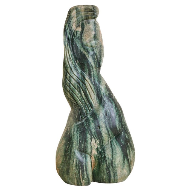 Vintage French Green Marble Female Form Sculpture For Sale In Chicago - Image 6 of 18