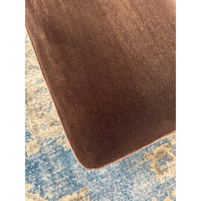 Crate & Barrel Athena Calderone for Crate & Barrel Rodin Brown Velvet Bench For Sale - Image 4 of 12