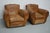 French Cognac Moustache Back Leather Club Chairs, 1940s, Set of 2 For Sale - Image 12 of 18