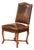 19th Century French Louis XV Walnut Desk Chair With Embossed Leather For Sale