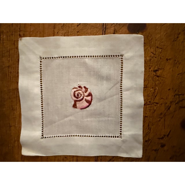 Set/4 Nautical Linen Coasters For Sale In Portland, OR - Image 6 of 9