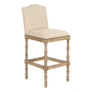 Aria Bar Stool - Linen / Oak Frame For Sale