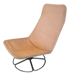 Low Danish Sling Chair in Skiaccio Fabric with Chrome Base, 1970