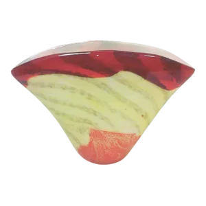 Murano Fan Vase Red Art Glass Decorative Vase