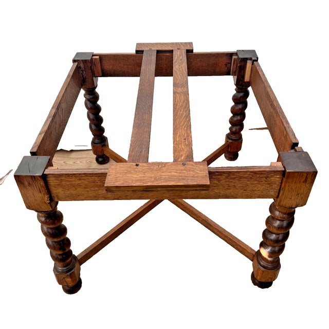 Antique Expanding Pub Kitchen Dining Table Large Barley Twist Legs Quarter Sawn For Sale - Image 12 of 18