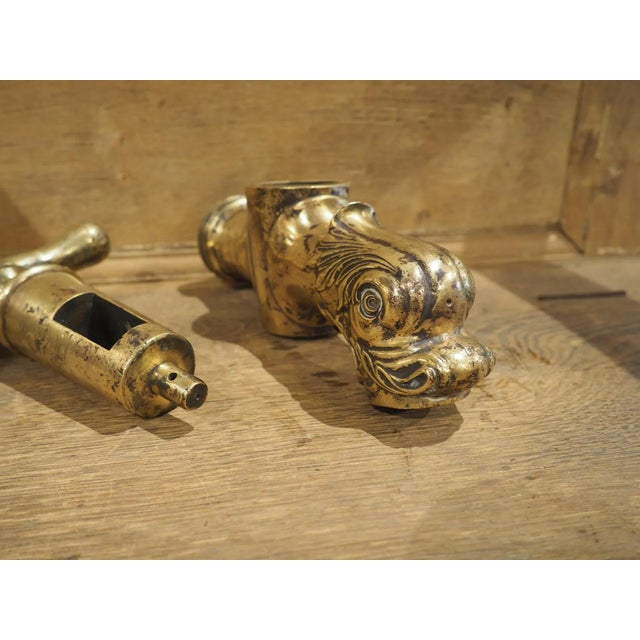 A Heavy Circa 1850 French Gilt Bronze Dolphin Form Fountain Spout For Sale - Image 10 of 12