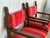 Wood Spanish Low Armchairs in Carved Walnut and Red Velvet Upholstery '46units' For Sale - Image 7 of 13