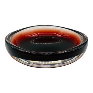 Vtg. Orrefors Sven Palmqvist Selena Series Red Cased Sommerso Glass Bowl Signed MCM For Sale