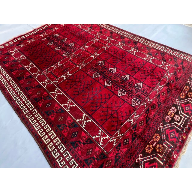 Antique Ersari Turkmen Hatchli Parda Yurt Door Hanging Rug - 6'8" X 4'11" For Sale - Image 4 of 12