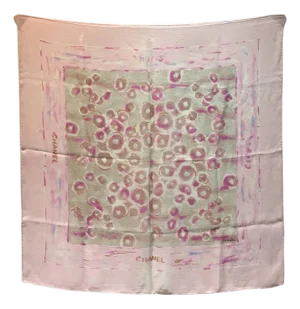 Chanel Sheer Pink Silk Scarf