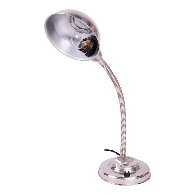 Czech Bauhaus Table Lamp in Chromed Steel and Aluminium by J. Vorel, 1930s For Sale