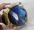 C.1970s Italian Alessandro Mandruzzato, Hand Blown Faceted Murano Cobalt, Amber & Clear For Sale - Image 13 of 18