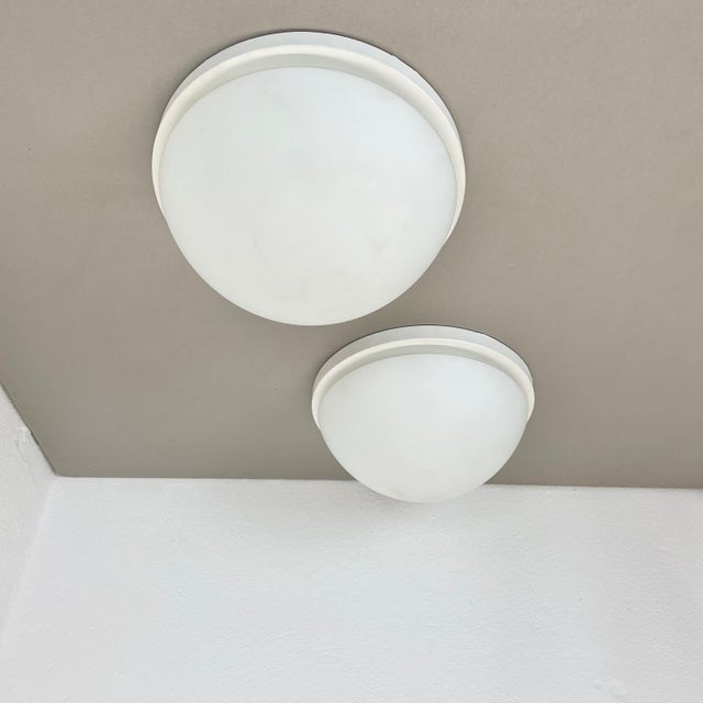 1980s Metal and Glass Wall or Ceiling Lights attributed to Glashütte Limburg, Germany, 1980, Set of 2 For Sale - Image 5 of 17