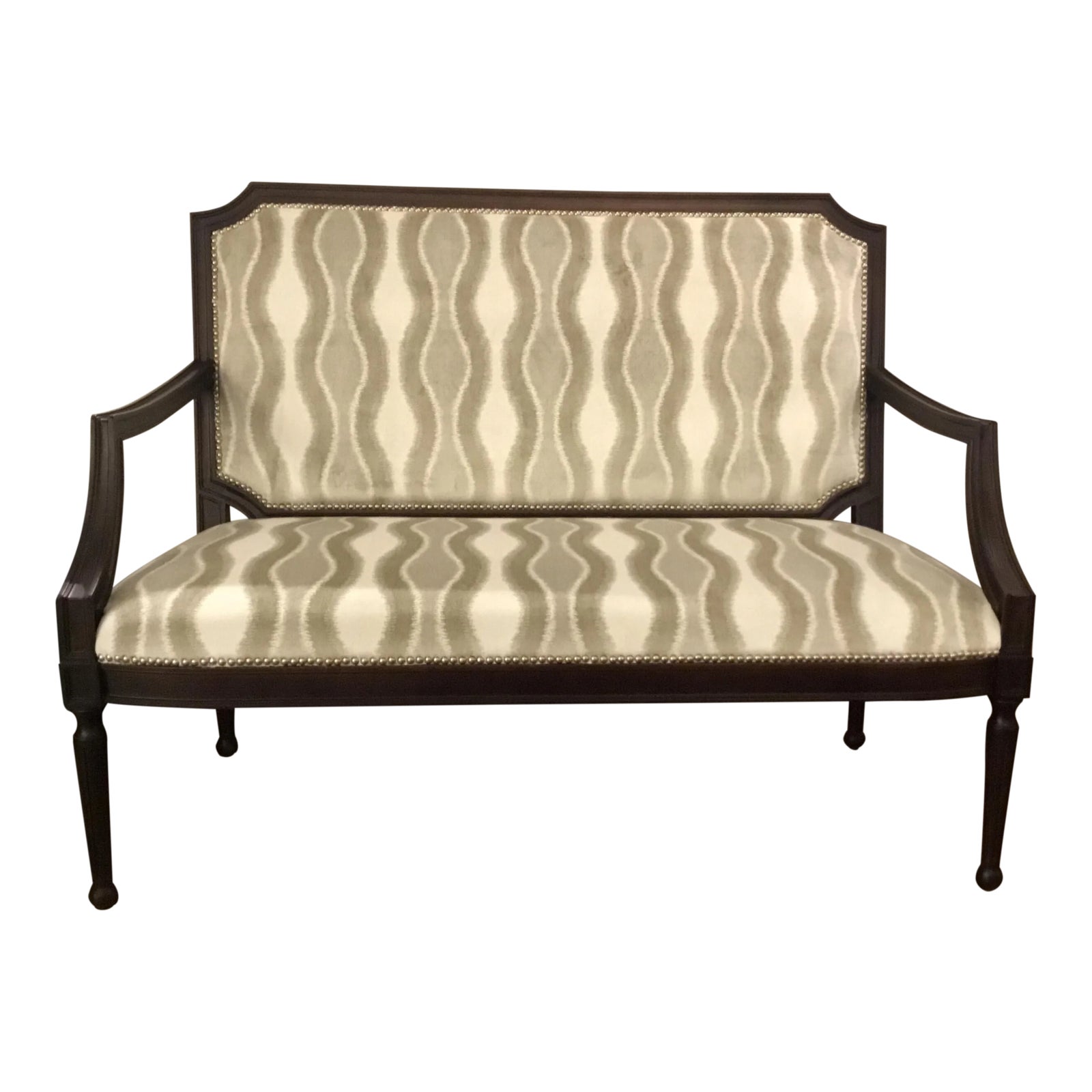 Ferguson Copland Transitional Gray Settee | Chairish