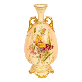 Antique 20th Century Ovoid Porcelain Vase from Royal Worcester, 1909 For Sale