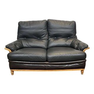 Leather and Beech Sofa, 1970s For Sale