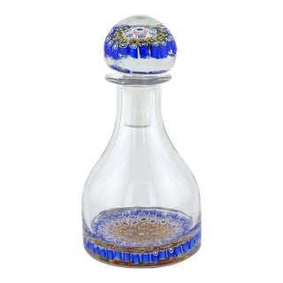 Italy Millefiori Art Glass Perfume Bottle With Stopper For Sale