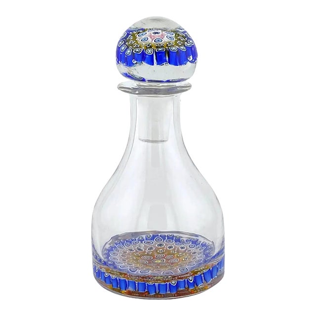 Italy Millefiori Art Glass Perfume Bottle With Stopper For Sale