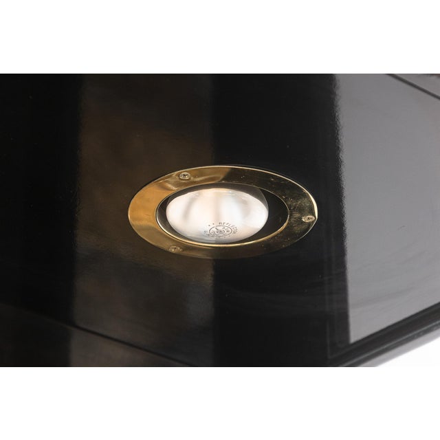 Mastercraft Vintage Mastercraft Brass and Glass Light Up Mirrored Etagere Shelving Unit For Sale - Image 4 of 7