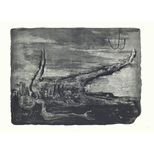 1968 "Moby Dick" Lithograph by Benton Spruance "The Rachael" (Ship) For Sale