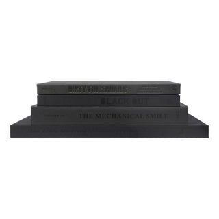 Decorative Books - Charcoal Coffee Table Stack - 4 Grey Books For Sale