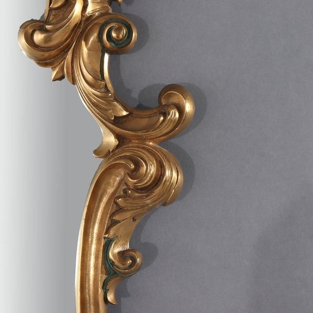 Glass Antique French Louis XIV Style Gilt Bronze Foliate Hourglass Form Mirror C1930 For Sale - Image 7 of 10
