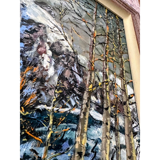 1980s Original Signed J. Pohr Winter Landscape Painting Framed For Sale In Denver - Image 6 of 11