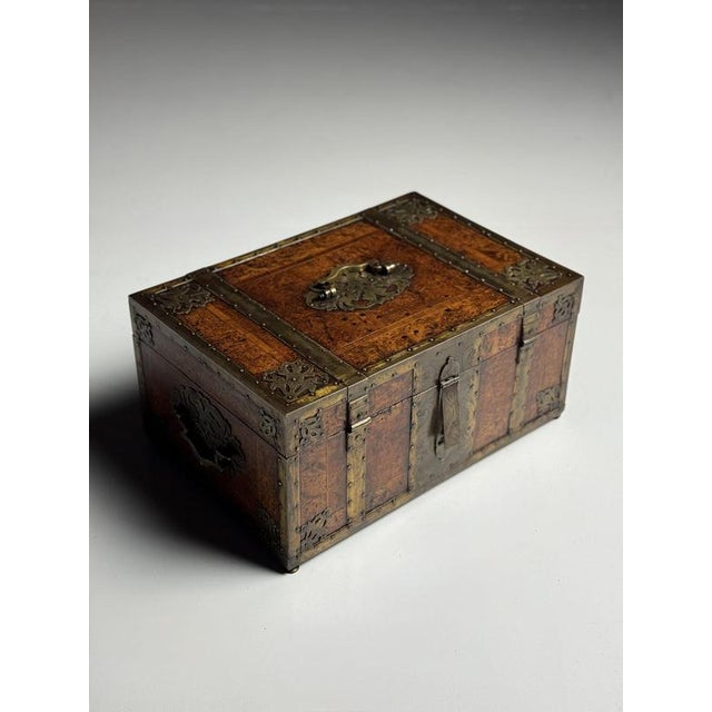 Antique Wood Strongbox, 1700s For Sale - Image 16 of 18