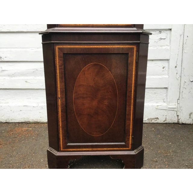 English Vintage George III Style Satinwood Inlaid Mahogany Corner Cabinet For Sale - Image 3 of 6
